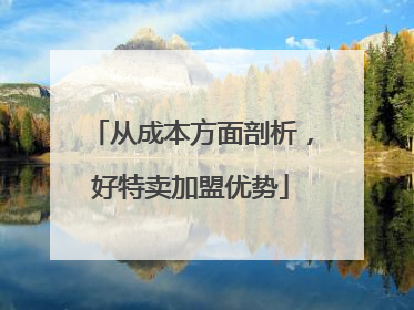 从成本方面剖析，好特卖加盟优势