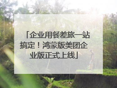 企业用餐差旅一站搞定！鸿蒙版美团企业版正式上线