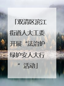 双清区滨江街道人大工委开展“法治护绿护安人大行”活动