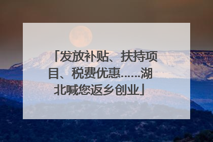 发放补贴、扶持项目、税费优惠……湖北喊您返乡创业