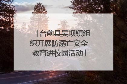 台前县吴坝镇组织开展防溺亡安全教育进校园活动