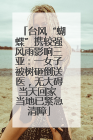 台风“蝴蝶”携较强风雨影响三亚：一女子被树砸倒送医，无大碍当天回家 当地已紧急清障