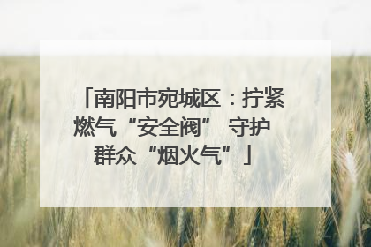 南阳市宛城区：拧紧燃气“安全阀” 守护群众“烟火气”