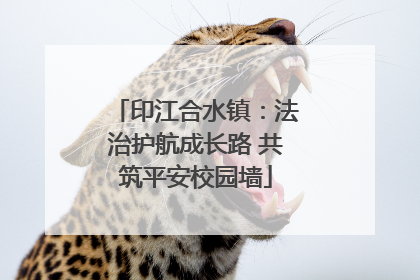 印江合水镇：法治护航成长路 共筑平安校园墙