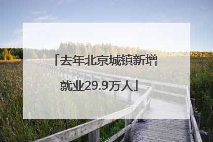 去年北京城镇新增就业29.9万人