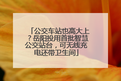 公交车站也高大上？岳阳投用首批智慧公交站台，可无线充电还带卫生间