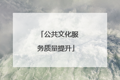 公共文化服务质量提升