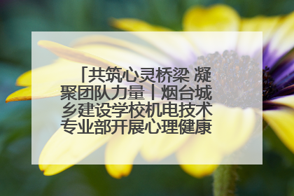 共筑心灵桥梁 凝聚团队力量丨烟台城乡建设学校机电技术专业部开展心理健康讲座及团辅活动