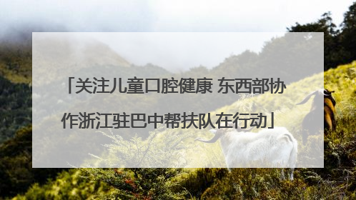 关注儿童口腔健康 东西部协作浙江驻巴中帮扶队在行动