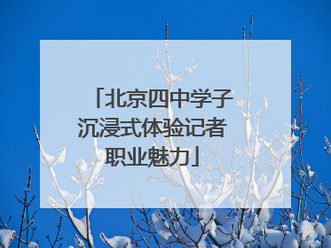 北京四中学子沉浸式体验记者职业魅力