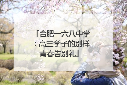 合肥一六八中学：高三学子的别样青春告别礼