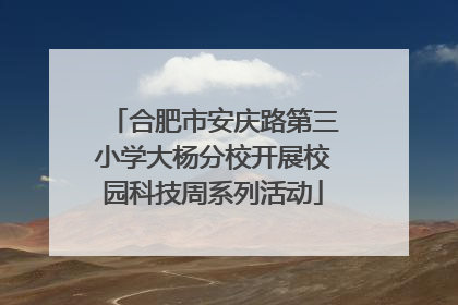 合肥市安庆路第三小学大杨分校开展校园科技周系列活动