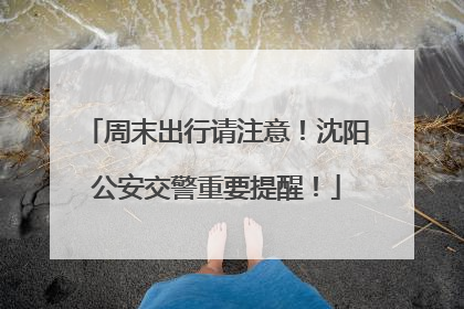 周末出行请注意！沈阳公安交警重要提醒！