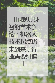 围观具身智能学术争论：机器人技术拐点仍未到来，行业需要纠偏