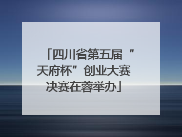 四川省第五届“天府杯”创业大赛决赛在蓉举办