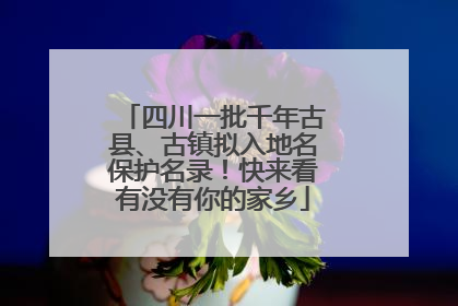 四川一批千年古县、古镇拟入地名保护名录！快来看有没有你的家乡