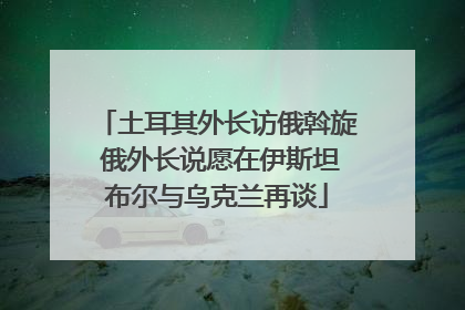 土耳其外长访俄斡旋 俄外长说愿在伊斯坦布尔与乌克兰再谈