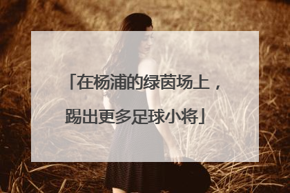 在杨浦的绿茵场上，踢出更多足球小将