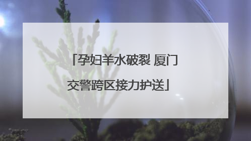 孕妇羊水破裂 厦门交警跨区接力护送