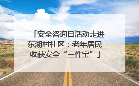 安全咨询日活动走进东湖村社区：老年居民收获安全“三件宝”