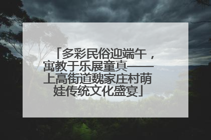 多彩民俗迎端午，寓教于乐展童真——上高街道魏家庄村萌娃传统文化盛宴