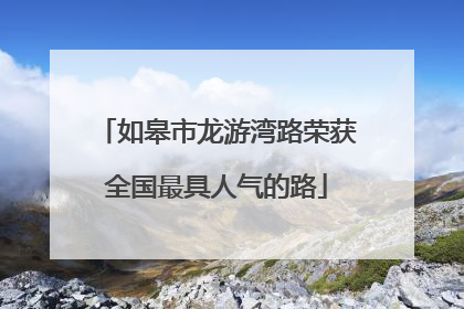 如皋市龙游湾路荣获全国最具人气的路