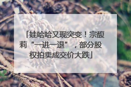 娃哈哈又现突变！宗馥莉“一进一退”，部分股权拍卖成交价大跌