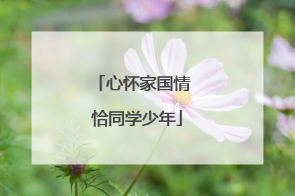 心怀家国情 恰同学少年
