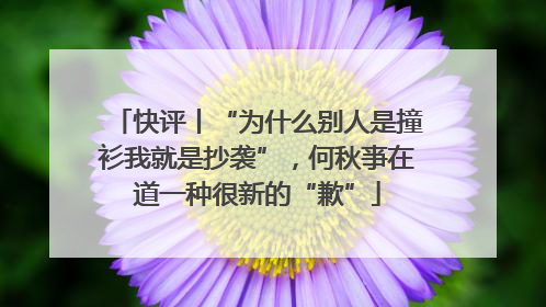 快评丨“为什么别人是撞衫我就是抄袭”，何秋亊在道一种很新的“歉”