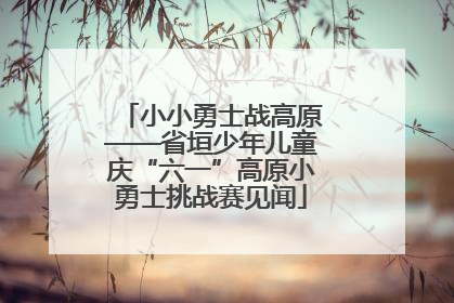 小小勇士战高原——省垣少年儿童庆“六一”高原小勇士挑战赛见闻