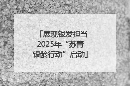 展现银发担当 2025年“苏青银龄行动”启动