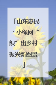 山东惠民：小绳网“织”出乡村振兴新图景