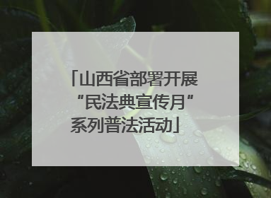 山西省部署开展“民法典宣传月”系列普法活动