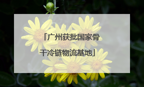 广州获批国家骨干冷链物流基地