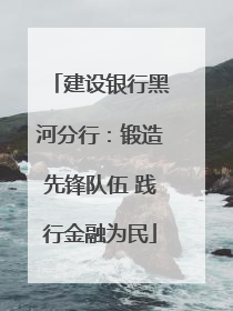 建设银行黑河分行：锻造先锋队伍 践行金融为民