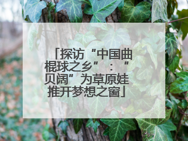 探访“中国曲棍球之乡”：“贝阔”为草原娃推开梦想之窗