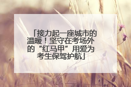 接力起一座城市的温暖！坚守在考场外的“红马甲”用爱为考生保驾护航