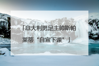 意大利男足主帅斯帕莱蒂“自宣下课”