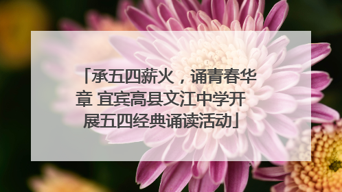 承五四薪火，诵青春华章 宜宾高县文江中学开展五四经典诵读活动