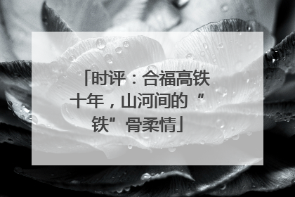 时评：合福高铁十年，山河间的“铁”骨柔情