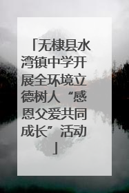 无棣县水湾镇中学开展全环境立德树人“感恩父爱共同成长”活动