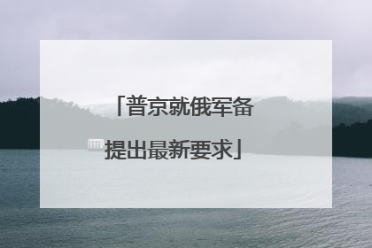 普京就俄军备提出最新要求