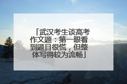 武汉考生谈高考作文题：第一眼看到题目很慌，但整体写得较为流畅
