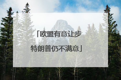欧盟有意让步 特朗普仍不满意