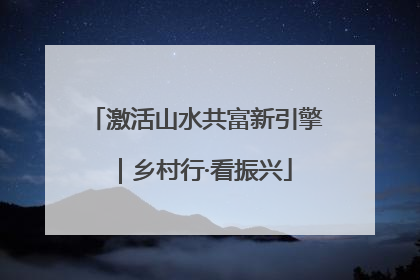 激活山水共富新引擎｜乡村行·看振兴