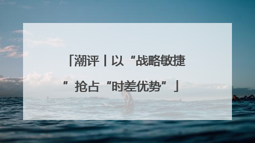 潮评丨以“战略敏捷”抢占“时差优势”
