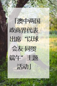 澳中两国政商界代表出席“以球会友·同贺端午”主题活动