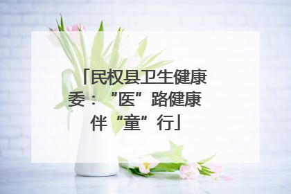 民权县卫生健康委：“医”路健康伴“童”行