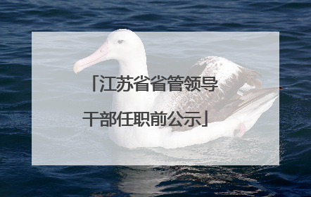江苏省省管领导干部任职前公示