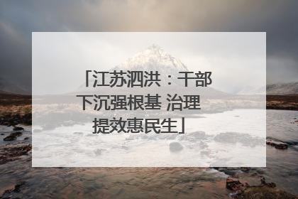 江苏泗洪：干部下沉强根基 治理提效惠民生